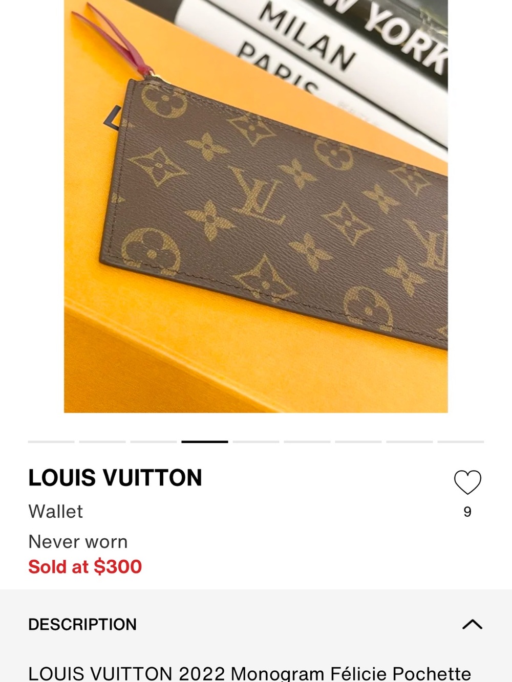 Louis Vuitton Monogram Zip Card Holder in Brown and Gold - Picture 4 of 9